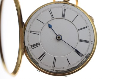 Lot 134 - Late Victorian 18ct gold open face pocket watch, W. Harris, Liverpool