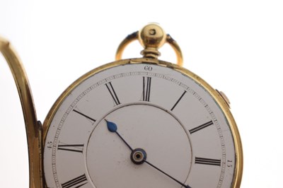 Lot 134 - Late Victorian 18ct gold open face pocket watch, W. Harris, Liverpool