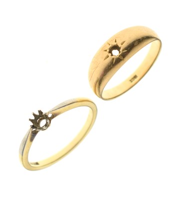 Lot 52 - Two yellow metal rings, 7.8g approx