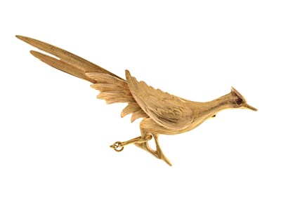 Lot 54 - 9ct gold pheasant brooch