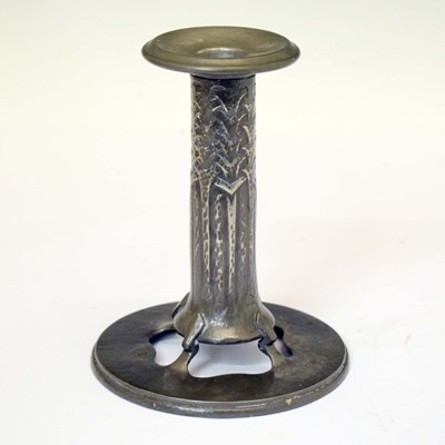 Lot 469 - Archibald Knox, (1864-1933) for Liberty & Co - English Pewter candlestick 022