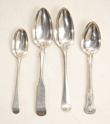 Lot 300 - Russian white metal tablespoon with marks for Andrey Antonovich Kovalsky, Moscow, 1831, etc