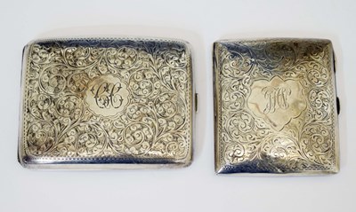 Lot 239 - Edward VII silver cigarette case and one other
