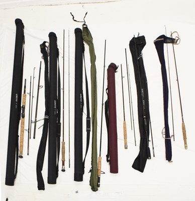 Lot 524 - A collection of mostly carbon fibre fishing rods