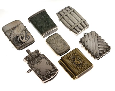 Lot 238 - Collection of six late 19th and early 20th century vesta cases