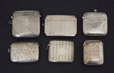 Lot 235 - Six silver vesta cases