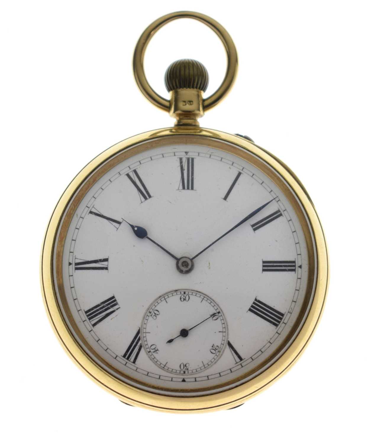 Lot 135 - Late Victorian 18ct gold cased open face pocket watch, John Adams, Coventry