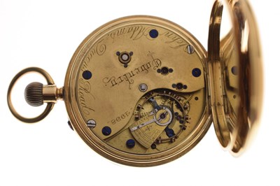 Lot 135 - Late Victorian 18ct gold cased open face pocket watch, John Adams, Coventry