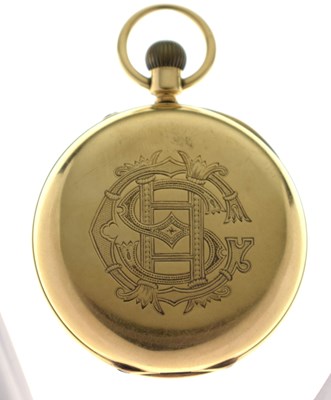 Lot 135 - Late Victorian 18ct gold cased open face pocket watch, John Adams, Coventry