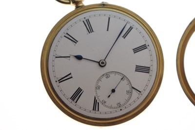 Lot 135 - Late Victorian 18ct gold cased open face pocket watch, John Adams, Coventry