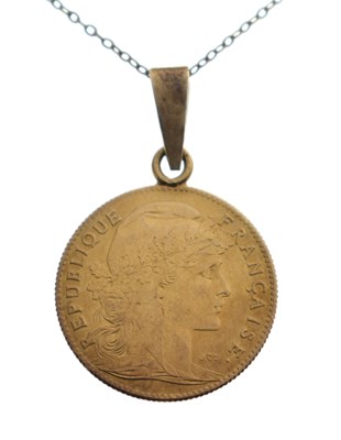 Lot 349 - Gold 10 Francs coin 1907