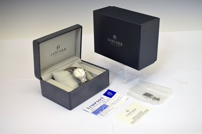 Lot 123 - Concord - Saratoga diamond-set stainless steel bracelet watch, ref. 14.C2.1894