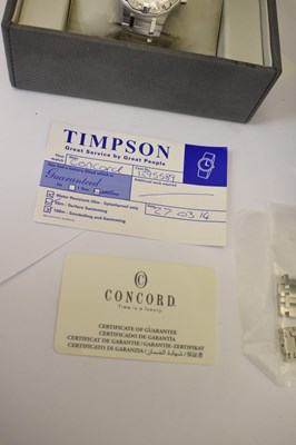 Lot 123 - Concord - Saratoga diamond-set stainless steel bracelet watch, ref. 14.C2.1894