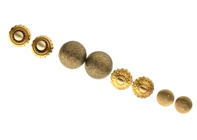 Lot 133 - Four pairs of 9ct gold ear studs