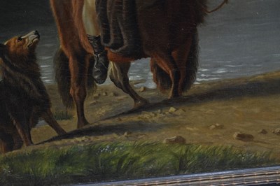 Lot 389 - Attributed to Daniel Adolphe Robert Jones (1806-1874) - Oil on canvas - Ghillie on pony