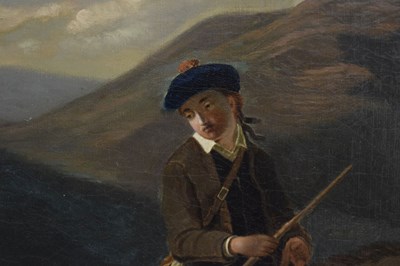 Lot 389 - Attributed to Daniel Adolphe Robert Jones (1806-1874) - Oil on canvas - Ghillie on pony