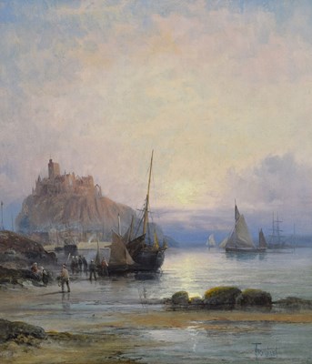 Lot 392 - Charles Thornely (British, fl. 1858-1898) - Oil on canvas - St Michaels Mount