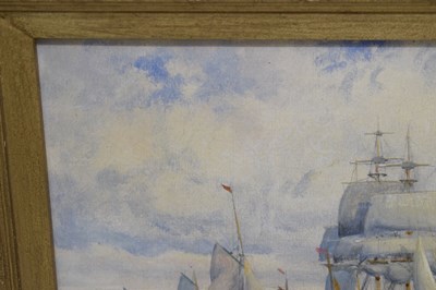 Lot 393 - Attributed to Charles Thornely (British, fl. 1858-1898) - Oil on canvas - Shipping scene