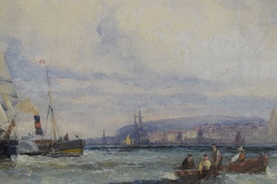 Lot 393 - Attributed to Charles Thornely (British, fl. 1858-1898) - Oil on canvas - Shipping scene