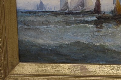 Lot 393 - Attributed to Charles Thornely (British, fl. 1858-1898) - Oil on canvas - Shipping scene
