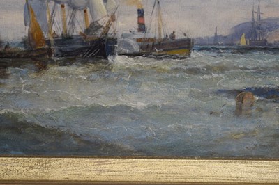 Lot 393 - Attributed to Charles Thornely (British, fl. 1858-1898) - Oil on canvas - Shipping scene