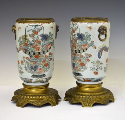 Lot 349 - Pair of Chinese Kangxi-style Famille Verte porcelain vases