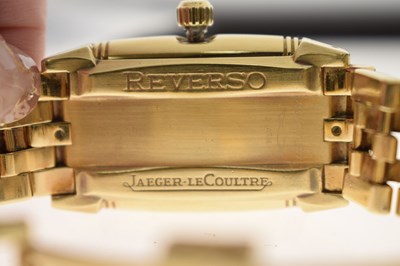Lot 114 - Jaeger-LeCoultre - Reverso Gran' Sport 18ct gold bracelet watch, ref. 290.110.602