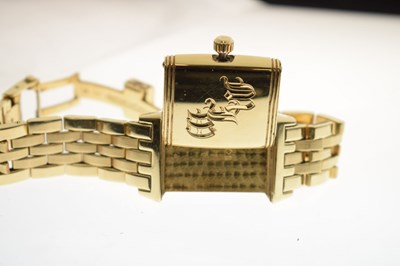 Lot 114 - Jaeger-LeCoultre - Reverso Gran' Sport 18ct gold bracelet watch, ref. 290.110.602