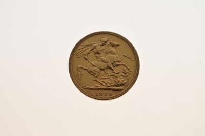 Lot 194 - Queen Victoria gold sovereign, 1889