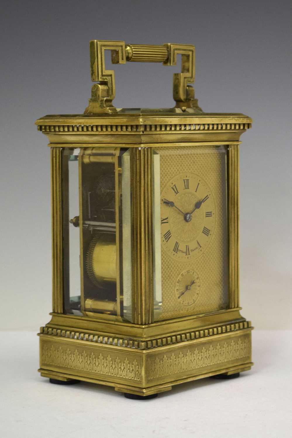 Lot 470 - Henri Marc, Paris - Late 19th century brass repeater carriage clock