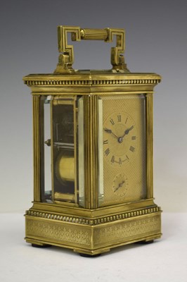 Lot 470 - Henri Marc, Paris - Late 19th century brass repeater carriage clock