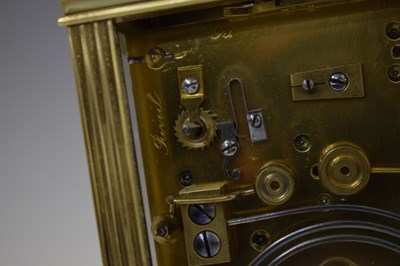 Lot 470 - Henri Marc, Paris - Late 19th century brass repeater carriage clock