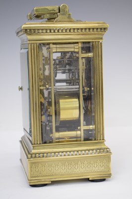 Lot 470 - Henri Marc, Paris - Late 19th century brass repeater carriage clock