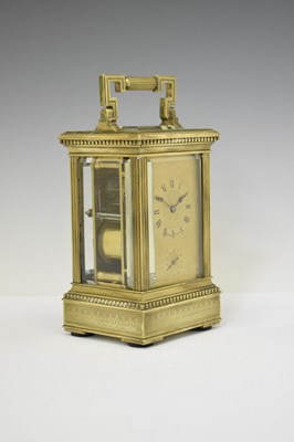 Lot 470 - Henri Marc, Paris - Late 19th century brass repeater carriage clock