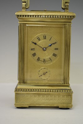 Lot 470 - Henri Marc, Paris - Late 19th century brass repeater carriage clock