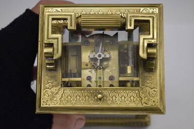 Lot 470 - Henri Marc, Paris - Late 19th century brass repeater carriage clock