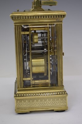 Lot 470 - Henri Marc, Paris - Late 19th century brass repeater carriage clock