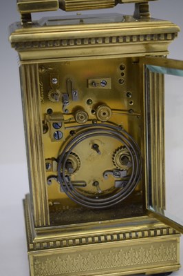 Lot 470 - Henri Marc, Paris - Late 19th century brass repeater carriage clock