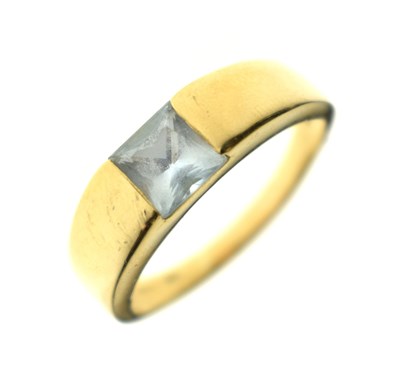Lot 58 - Blue topaz 18ct gold dress ring