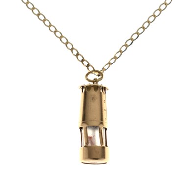 Lot 114 - 9ct gold 'lantern' charm pendant necklace