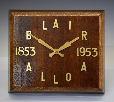 Lot 385 - Brewriana - Smith's oak wall clock advertising the Blair & Co Brewery centenary
