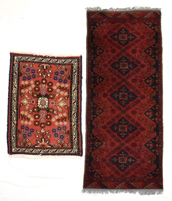 Lot 699 - Small Middle Eastern wool rug and runner