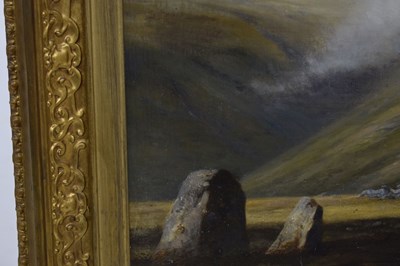 Lot 396 - Charles Grey, RHA (Irish, 1798-1892) - Oil on canvas - Ghillies sheltering on a moorland