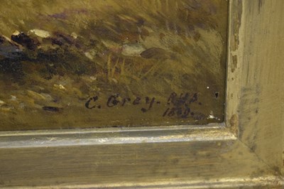 Lot 396 - Charles Grey, RHA (Irish, 1798-1892) - Oil on canvas - Ghillies sheltering on a moorland
