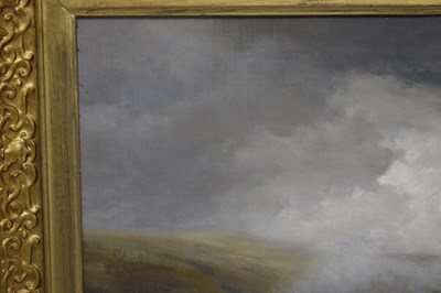 Lot 396 - Charles Grey, RHA (Irish, 1798-1892) - Oil on canvas - Ghillies sheltering on a moorland