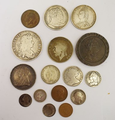 Lot 306 - Assorted GB and other silver coins Charles II - George V