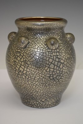 Lot 325 - Elton Ware (Clevedon) pottery vase in a platinum lustre craquelure glaze