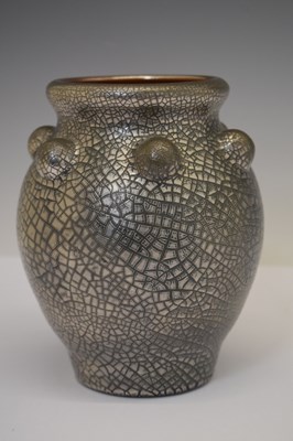 Lot 325 - Elton Ware (Clevedon) pottery vase in a platinum lustre craquelure glaze