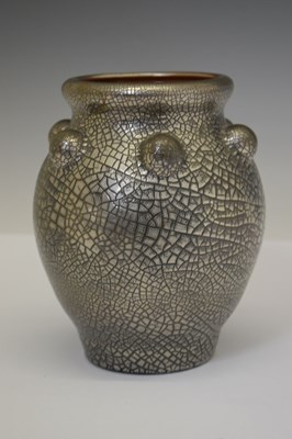 Lot 325 - Elton Ware (Clevedon) pottery vase in a platinum lustre craquelure glaze