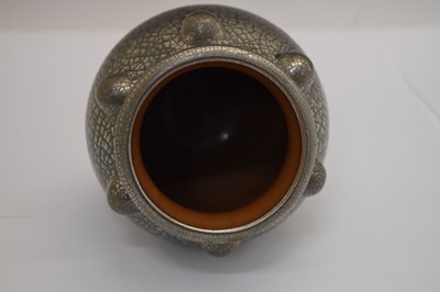 Lot 325 - Elton Ware (Clevedon) pottery vase in a platinum lustre craquelure glaze
